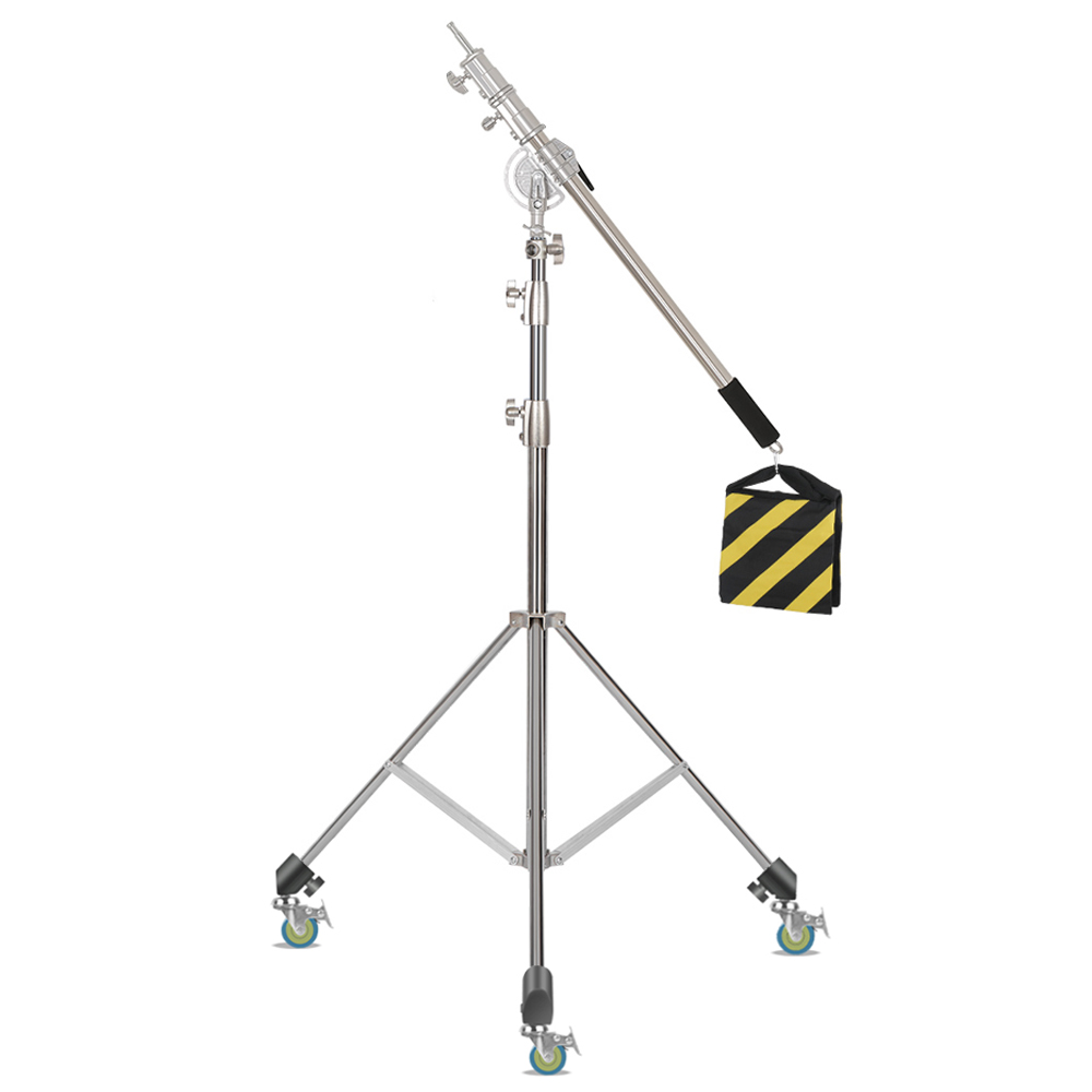 Photography Kit Pro - Sh-ステンレス鋼ライトスタンド、LEDライト用三脚サポート、フォトスタジオ、頑丈、耐荷重、10kg、2.8m