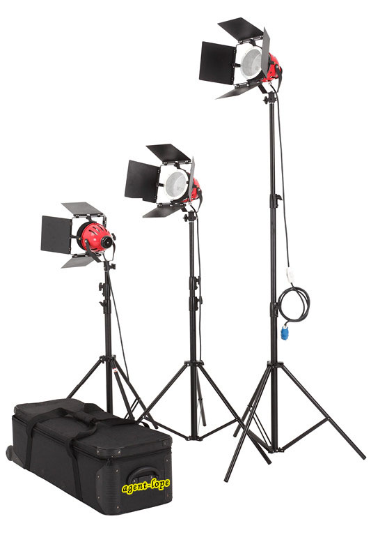 Photography Bulb - キット 3* PRO 800w レッドヘッド連続光（冷却フレーム付き）+6* 電球+3*