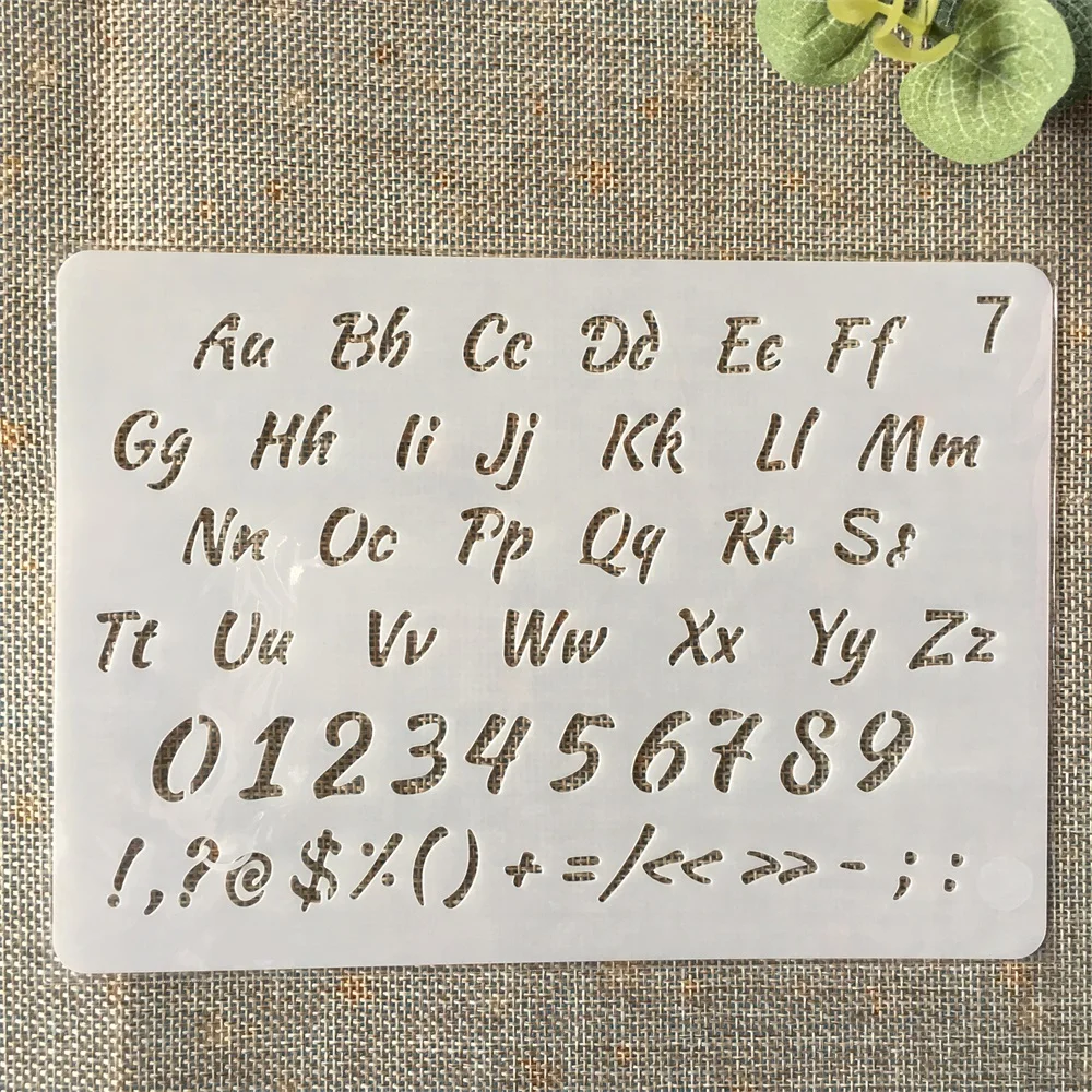 Photography Font - 18センチメートルアルファベット英字diy階層化ステンシル絵画スクラップブック着色エンボスアルバム装飾紙カードテンプレート