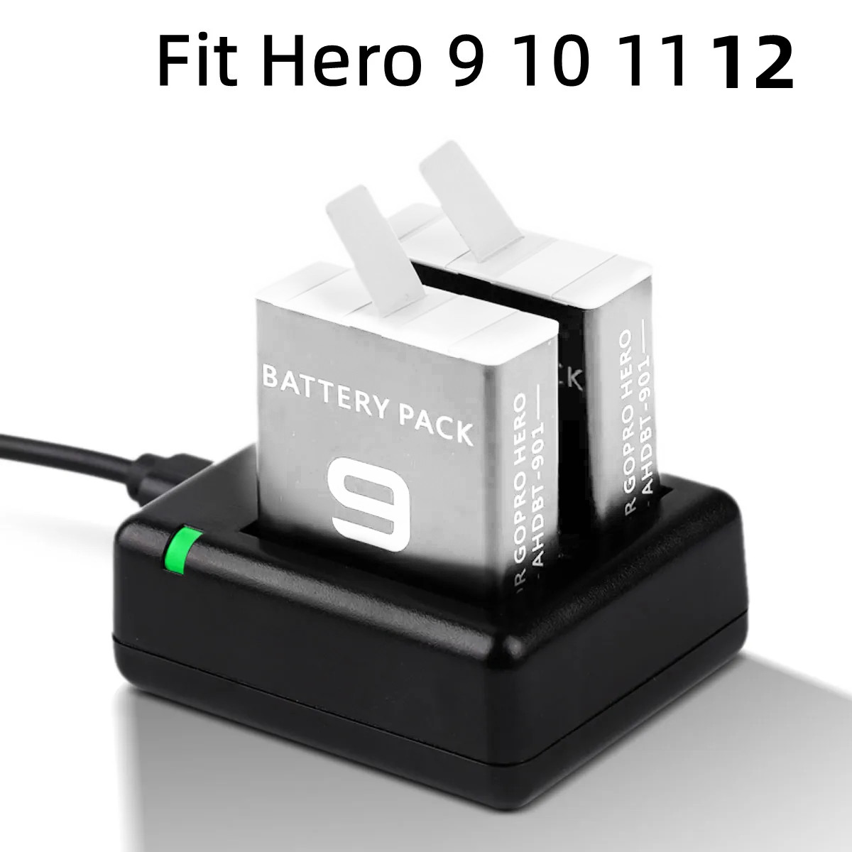 Gopro Action Camera Hero 11 Black - Gopro-デュアルバッテリー充電器12,完全なデコード,Ahdbt-901充電式バッテリー,GoProヒーロー11 10 9用,カメラアクセサリー