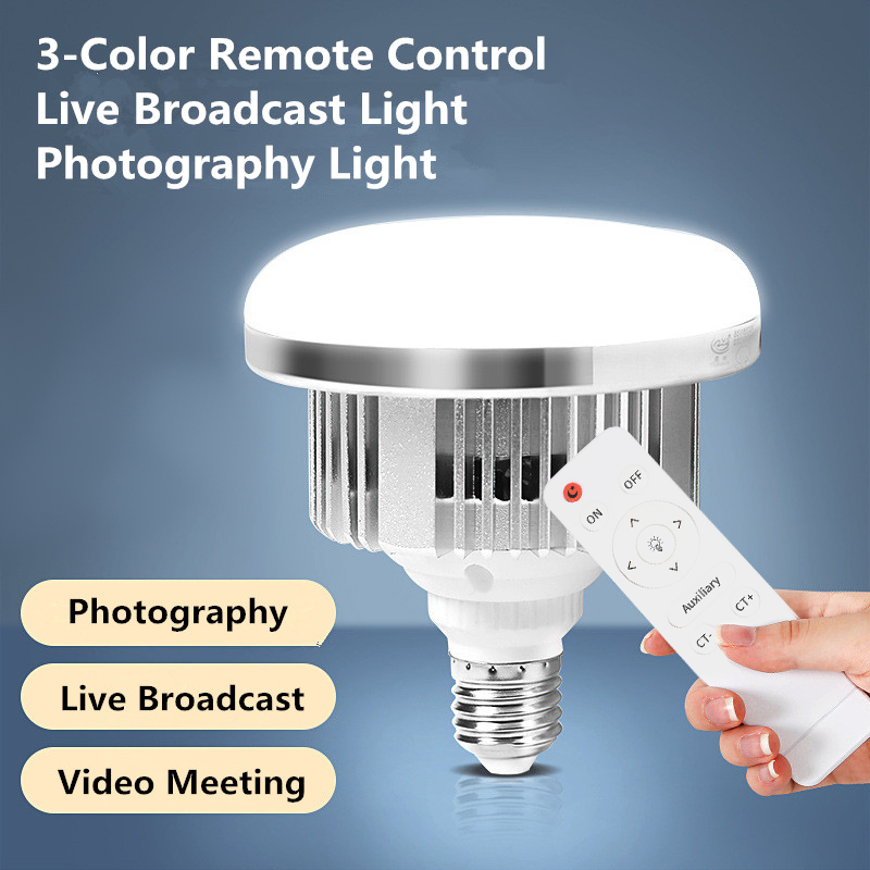 Photography Bulb - 85 ワット LED 写真照明電球 E27 ベースランプリモコン付き調光可能な昼光色の電球写真スタジオソフトボックス