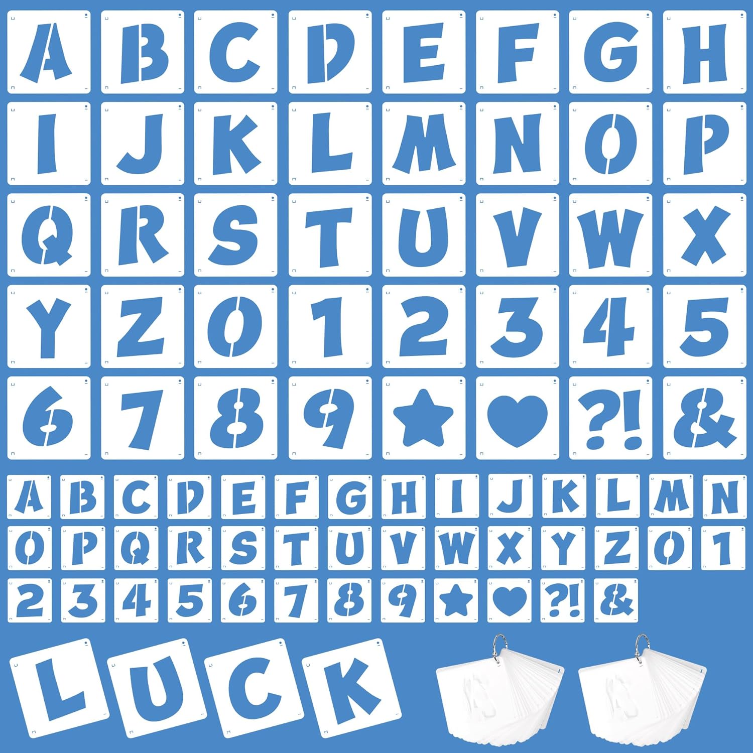 Photography Font - 80枚入り 再利用可能なアルファベット・数字・文字ステンシル 1&2インチ ペイントテンプレート DIYクラフト 木製