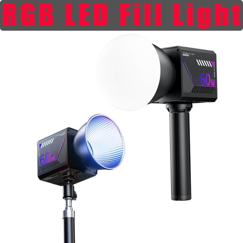 Photography Kit Pro - 60W RGBビデオライト ポータブルLED撮影スタジオライト 10000mAh充電式 Vlogストリーミング ライブ写真撮影用フィルライト