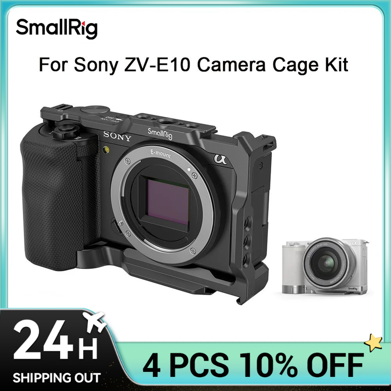Sony Camera A6400 - Smallrig-シリコンケージ付きカメラケージ,Sonyzve10 3538用ケージ,一体型arcaクイックリリース,プレートケージプラットフォームキット
