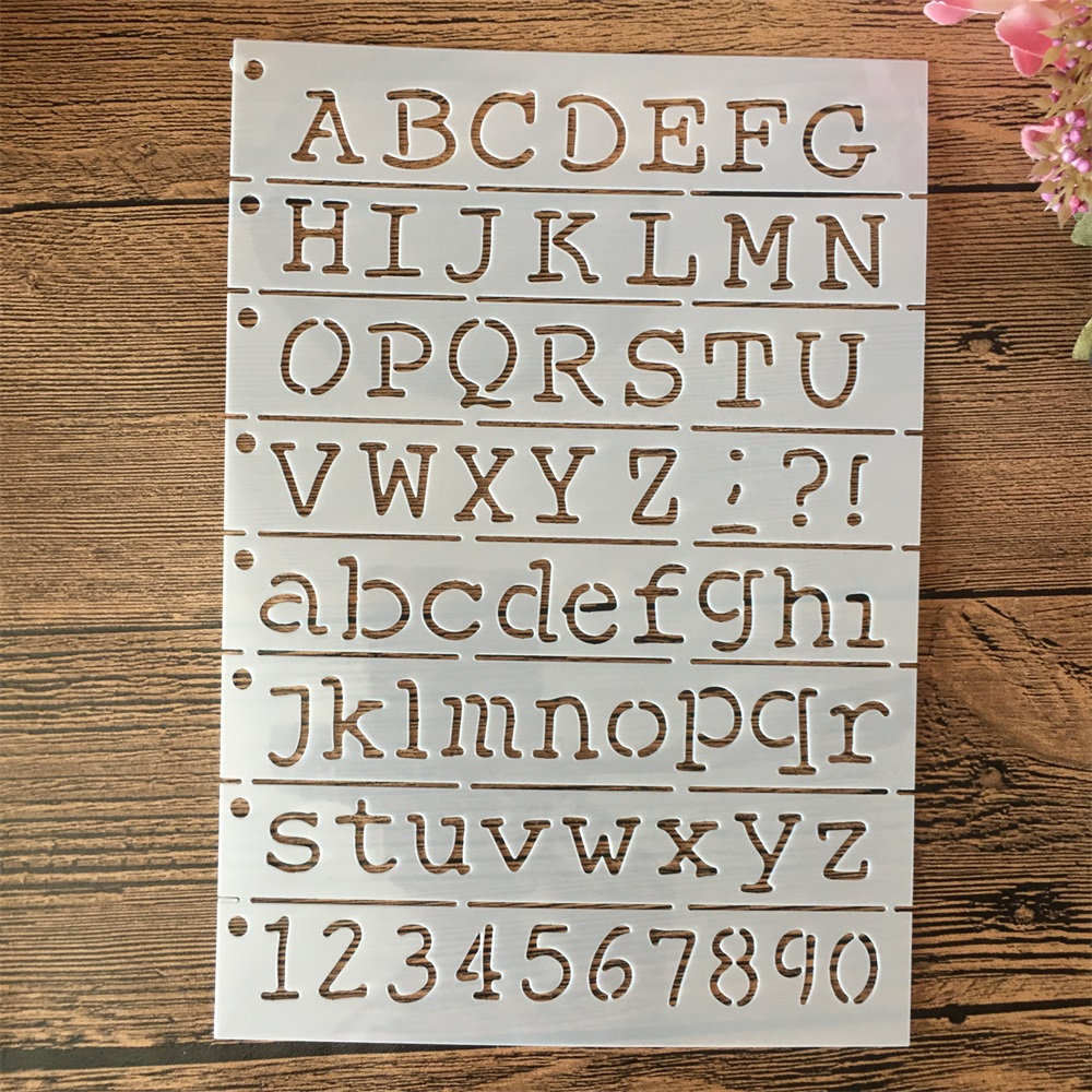 A5 21 センチメートルアルファベット文字階層化ステンシル - Photography Font のレビューと価格