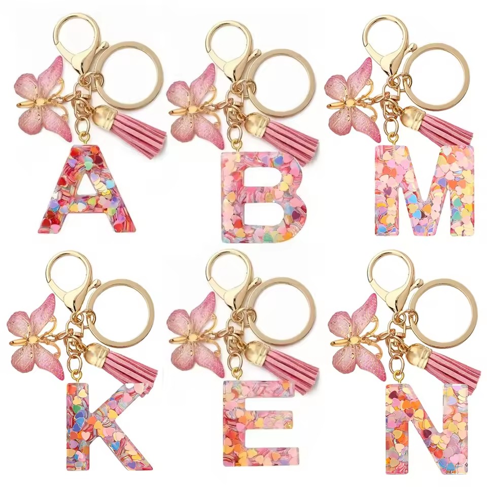 ファッション A-Z 文字アクリルキーホルダー女性のためのピ - Photography Font のレビューと価格