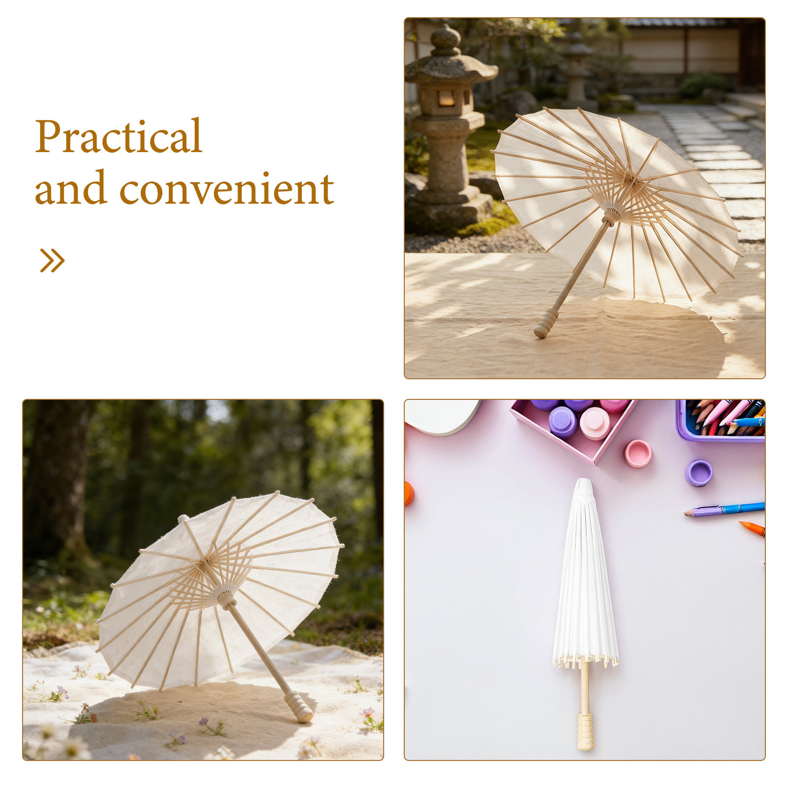 3個入りヴィンテージ白紙傘 中国・日本風 オイル加工 DIY - Photography Vintage Style のレビューと価格