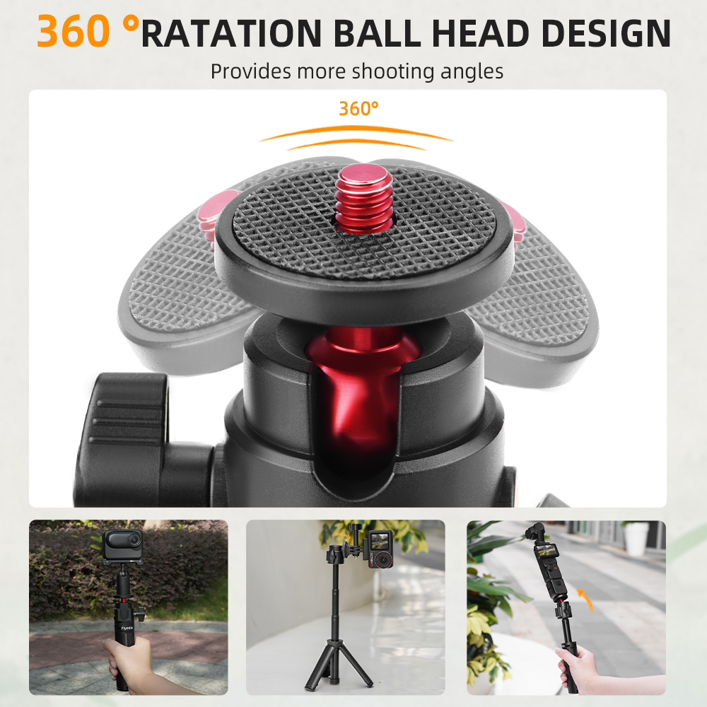 Flymile延長ポール三脚ミニ自撮り棒三脚ハンドルグリップ - Photography Grip Insta360 X5 のレビューと価格