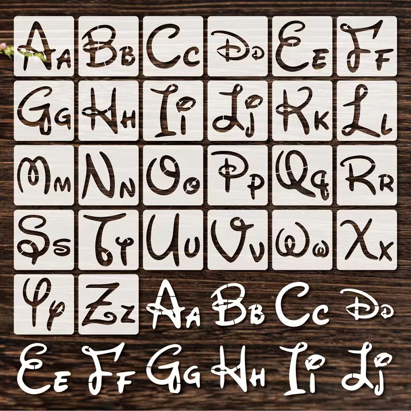 26個 2.95x2.95インチ アルファベットステンシルセ - Photography Font のレビューと価格
