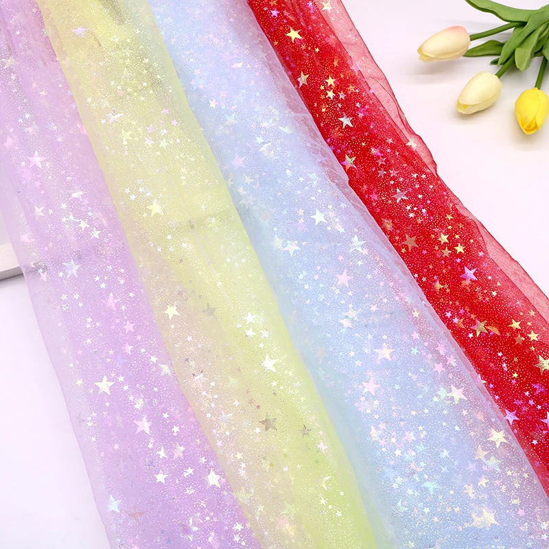 虹色のスターチュール生地,50x150cm,結婚式や誕生日の - Photography Term のレビューと価格