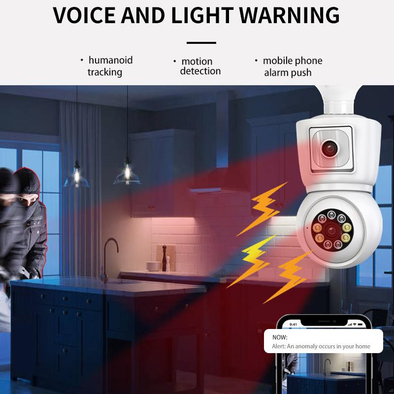 8MP E27 電球 WiFi カメラ 4K デュアルレンズ - Photography Term のレビューと価格