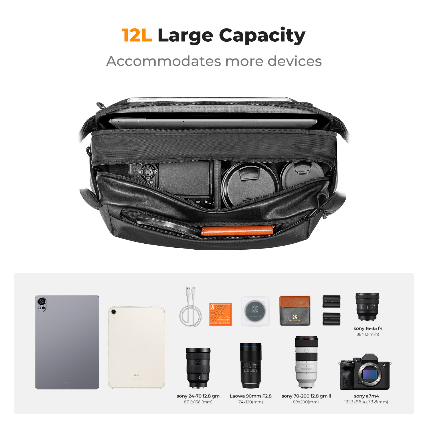 K&F CONCEPT 12L/10L カメラスリングバッグ - Camera Rain Cover のレビューと価格