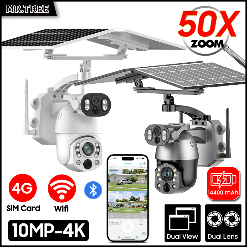 デュアルレンズ付きソーラーカメラ,4G SIMカード,PTZ - Photography Term のレビューと価格